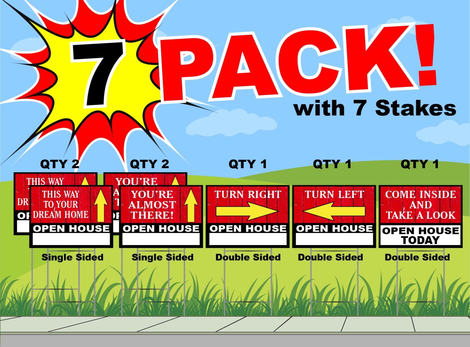 7 Pack with dry erase section